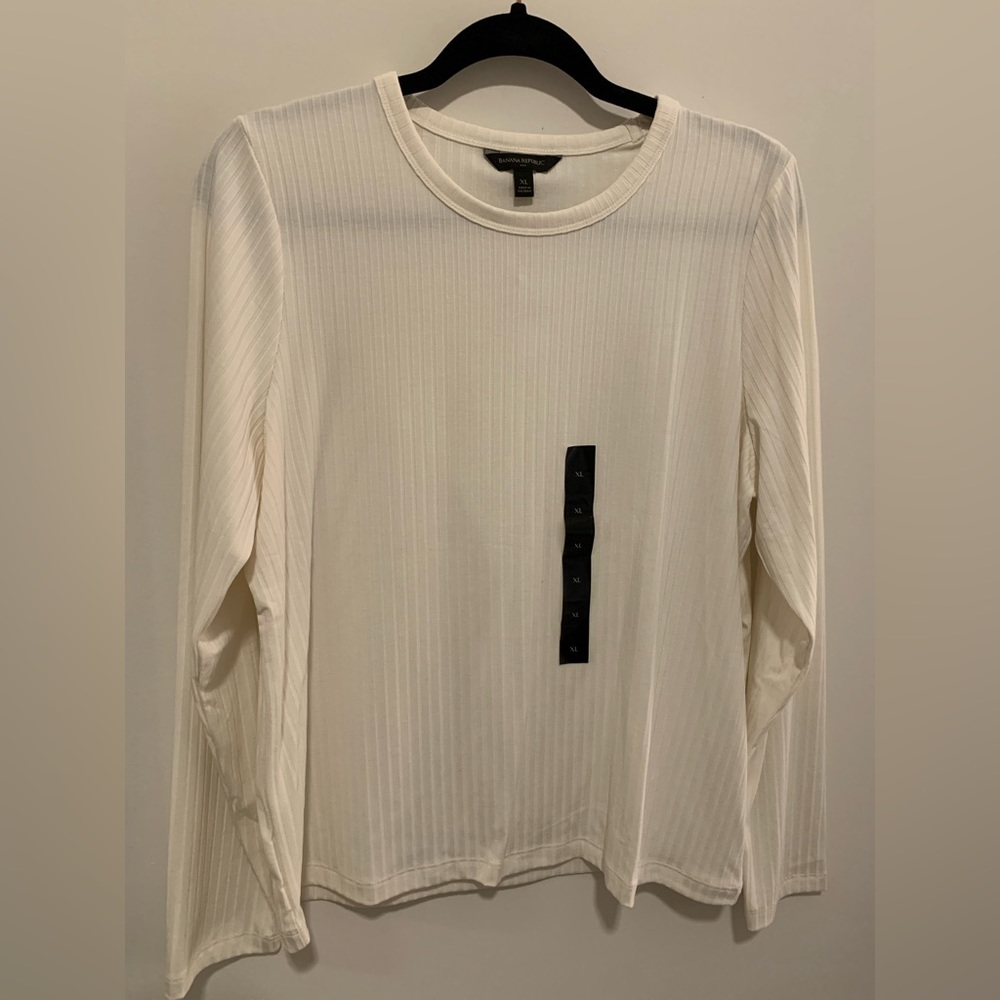 Banana Republic NWT white crew top